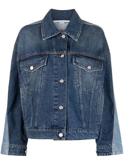 Shop Stella Mccartney Patchwork Denim Jacket In Blue