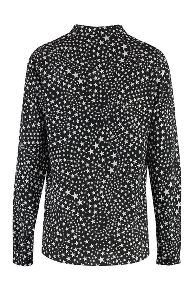 Shop Stella Mccartney Printed Silk Shirt In Black