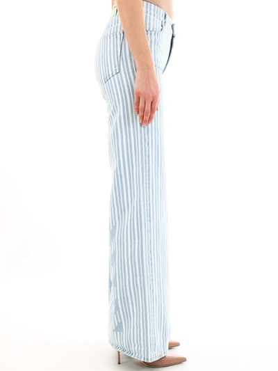 Shop Off-white Striped Palazzo Pants In Blue