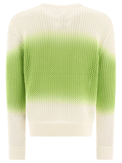 Shop Stussy Stüssy "pigment Dyed Loose Gauge" Sweater In Green