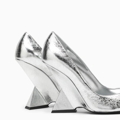 Attico 105mm Cheope Laminated Leather Pumps In Metal