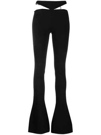 Shop Attico The  Cut-out Flared Trousers In Black