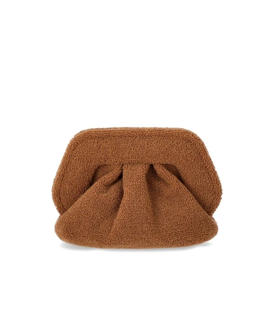 Shop Themoirè Gea Coral Sponge Toffee Clutch Bag In Leather