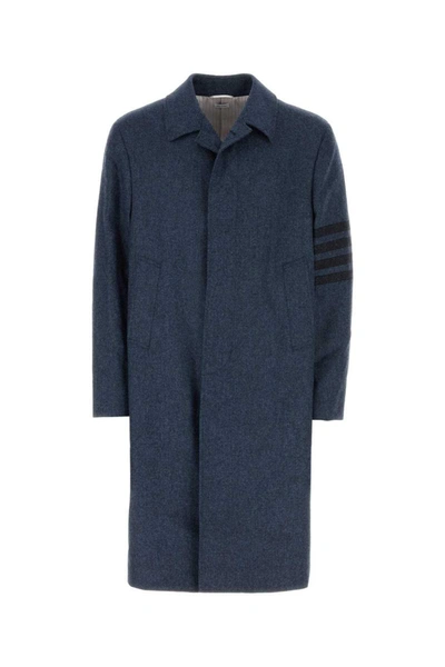 Shop Thom Browne Coats In Blue