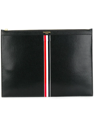 Shop Thom Browne Intarsia Stripe Medium Document Holder In Black