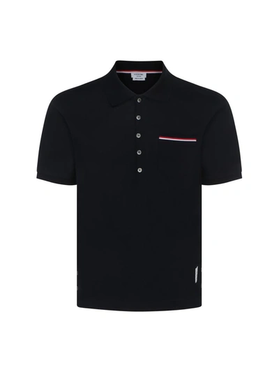 Shop Thom Browne Polo Shirts In Navy