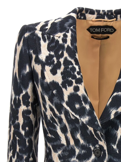Shop Tom Ford Animal Print Single-breasted Blazer In Multicolor
