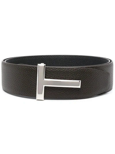 Shop Tom Ford - Reversible Belt In Brown Black