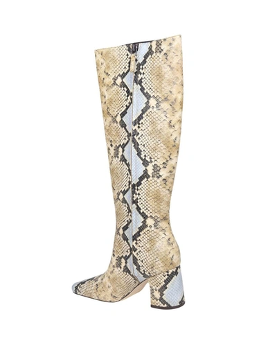Tory Burch Python Print Embossed Leather Boot In Lavender