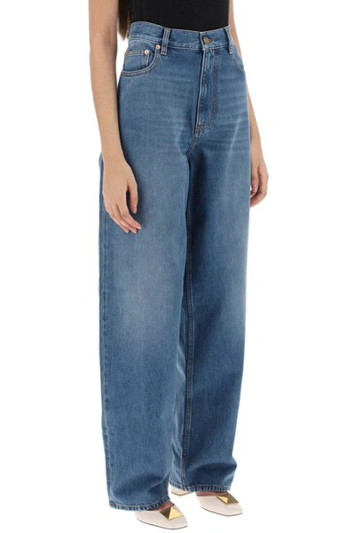Shop Valentino Garavani Loose Jeans With Straight Cut In Blue
