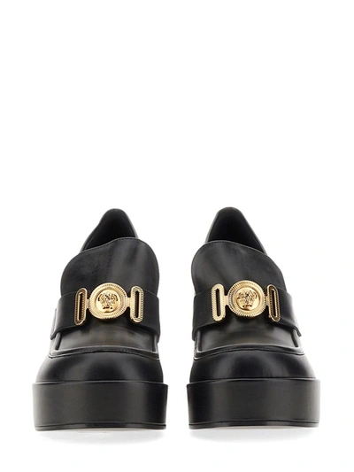 Shop Versace "biggie Medusa" Platform Loafer In Black