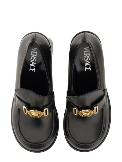 Shop Versace "biggie Medusa" Platform Loafer In Black