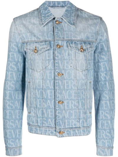 Shop Versace Jackets In 1d380-light Blue