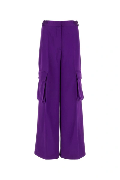 Versace Duchesse Viscose Informal Wide-leg Cargo Pant In Brightdarkorchid