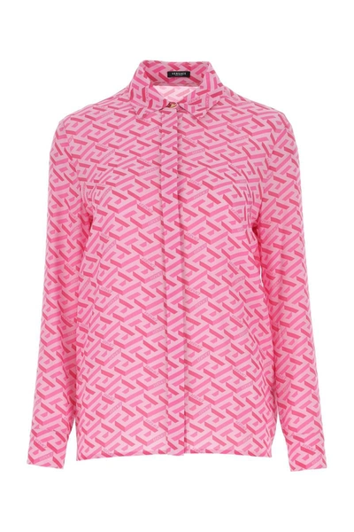 Shop Versace Shirts In Pinkfuxia
