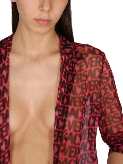 Shop Versace Silk Shirt In Fuchsia