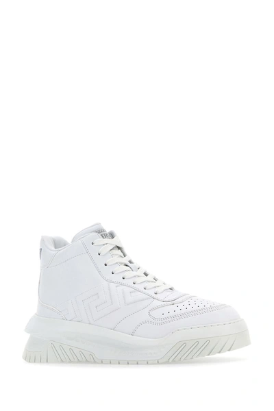 Shop Versace Sneakers In Opticalwhite