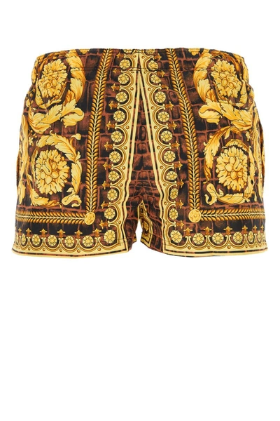 Shop Versace Swimsuits In Caramelblackgold