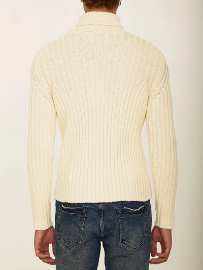 Ten C Slim Fit Wool Turtleneck Sweater In White