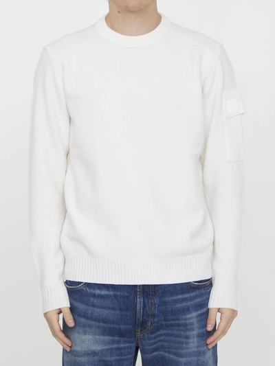 Shop C.p. Company Wool Sweater In White