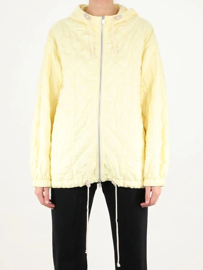Shop Jil Sander Yellow Quilted Jacket