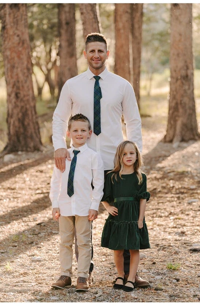 Shop Nordstrom Kids' Matching Family Moments Velvet Dress In Green Pinecone