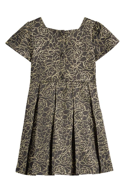 Shop Nordstrom Kids' Matching Family Moments Metallic Jacquard Party Dress In Black And Gold Floral