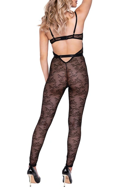 Shop Roma Confidential Sleeveless Lace Catsuit In Black