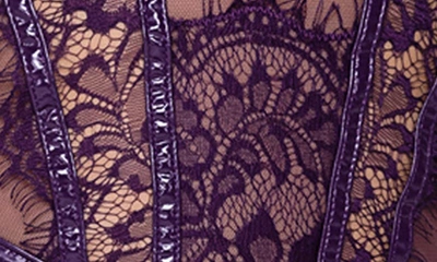 Roma Confidential Sugar Plum Eyelash Lace Teddy In Purple
