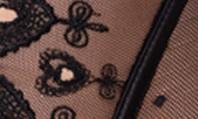 Roma Confidential Rebel Heart Underwire Bustier With Garter Straps & Thong In Black