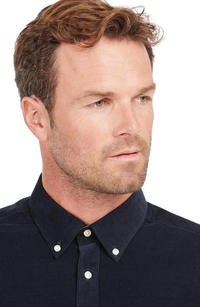 Shop Barbour Ramsey Tailored Fit Corduroy Button-down Shirt In Navy