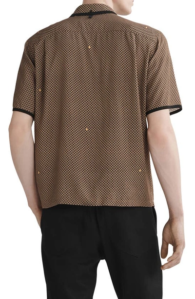 Shop Rag & Bone Foulard Print Short Sleeve Button-up Shirt In Blktan