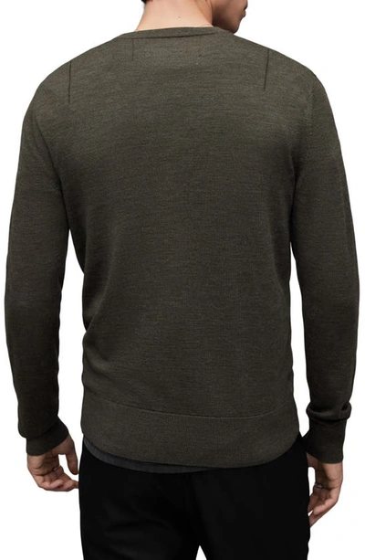 Shop Allsaints Mode Slim Fit Wool Sweater In Pewter Green