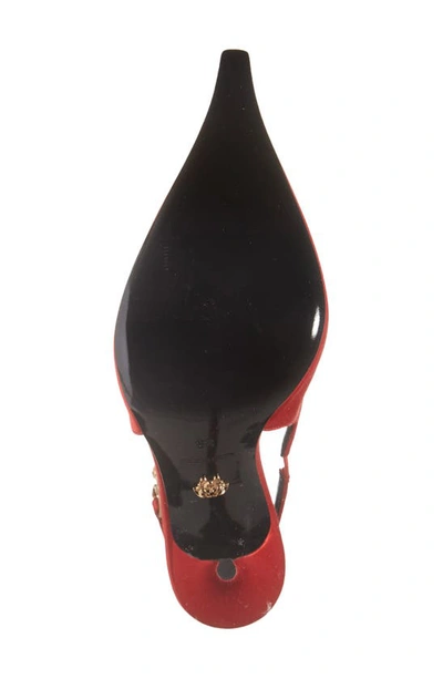 Shop Versace Medusa '95 Corset Pointed Toe Slingback Pump In Scarlet
