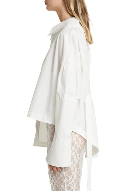 Shop House Of Sunny The Artists Way Asymmetric Cotton Button-up Shirt In Ivory Sail