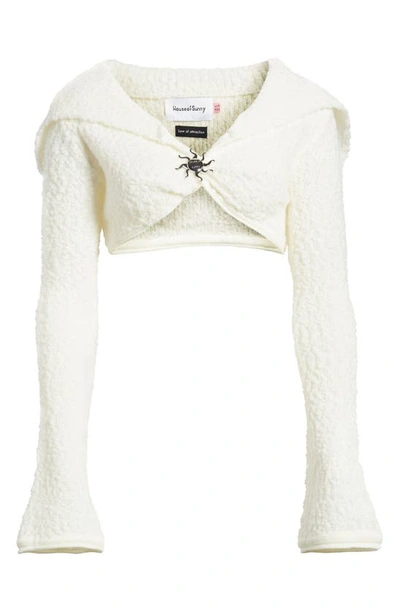 Shop House Of Sunny Sail Crop Sweater In Porcelain