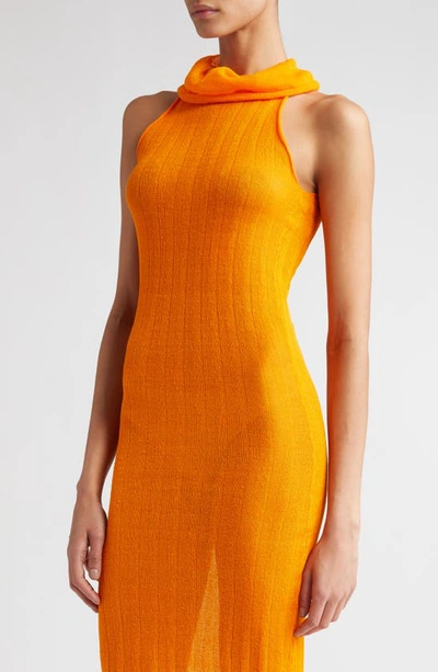 Shop Paloma Wool Dely Cowl Neck Sleeveless Sweater Dress In Orange