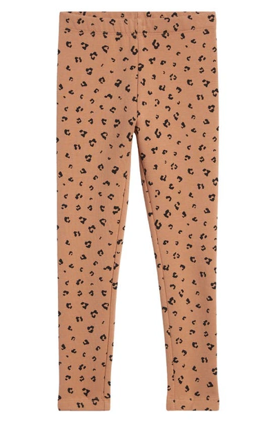 Shop Tucker + Tate Kids' Fleece Lined Leggings In Tan Tawny Mini Leopard