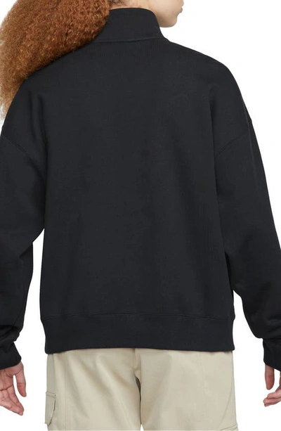 Shop Jordan Flight Fleece Quarter Zip Sweatshirt In Black