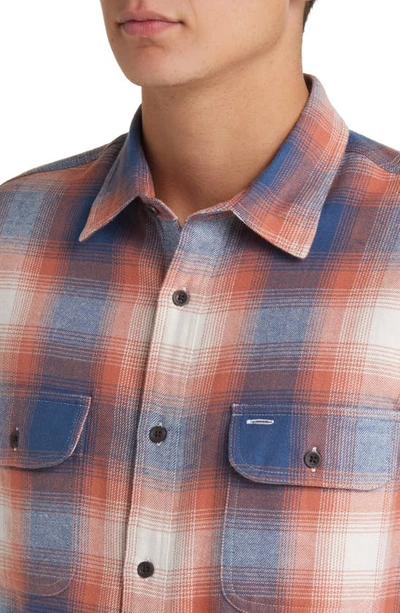 Shop Treasure & Bond Trim Fit Plaid Flannel Button-up Shirt In Rust- Blue Corbin Plaid
