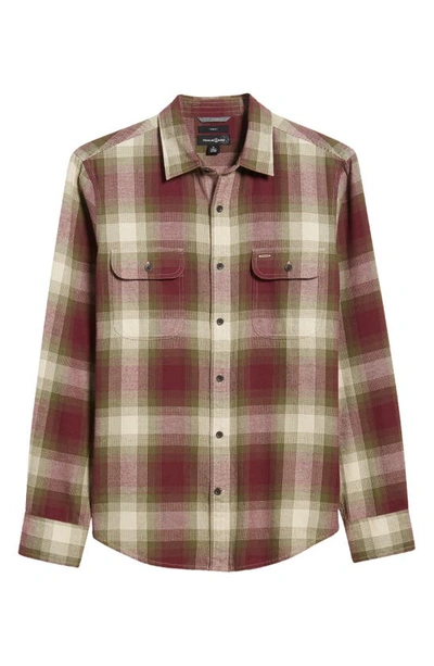 Shop Treasure & Bond Trim Fit Plaid Flannel Button-up Shirt In Burgundy- Ivory Corbin Plaid