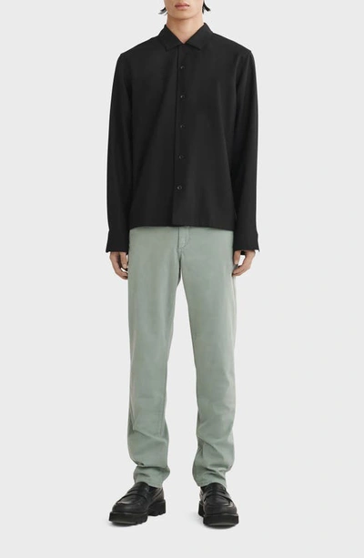 Shop Rag & Bone Avery Wool Blend Crepe Button-up Shirt In Blk