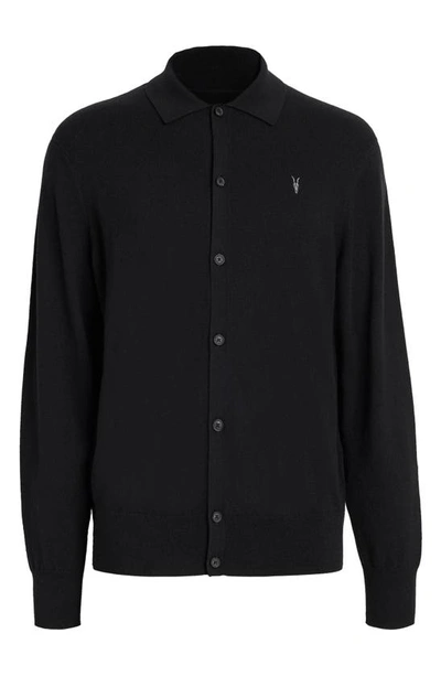 Shop Allsaints Kilburn Wool Blend Cardigan In Black
