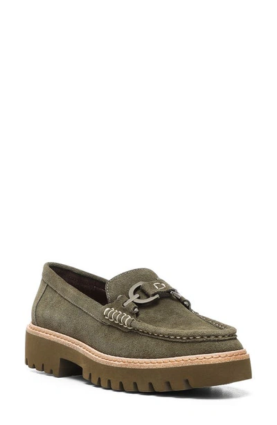 Shop Donald Pliner Helioci Moc Toe Loafer In Military G