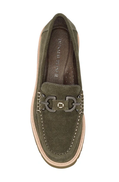 Shop Donald Pliner Helioci Moc Toe Loafer In Military G