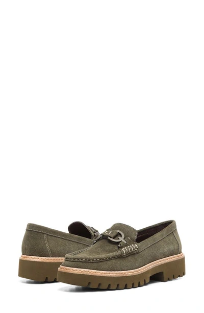 Shop Donald Pliner Helioci Moc Toe Loafer In Military G