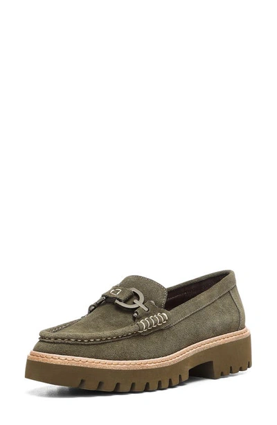 Shop Donald Pliner Helioci Moc Toe Loafer In Military G
