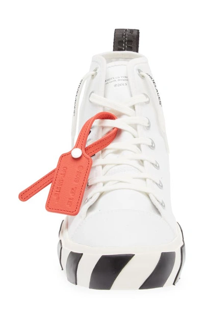 Shop Off-white Mid Top Vulcanized Sneaker In White Black