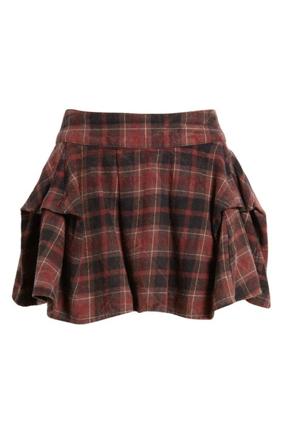 Shop Bdg Urban Outfitters Check Puff Kilt Miniskirt In Red