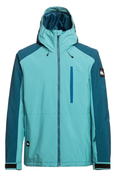 Shop Quiksilver Mission Colorblock Waterproof Jacket In Brittany Blue